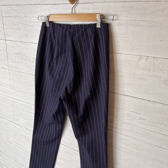 Rag and Bone Pants Womens Size 4 Navy Stripe Simone Snap Pant High Rise Career - Picture 12 of 16
